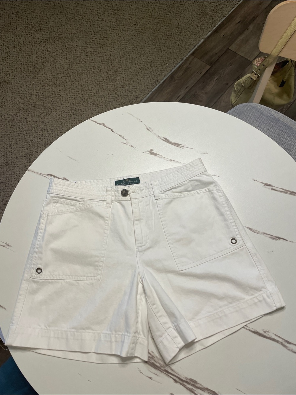 Ralph Lauren White Cotton Utility Shorts